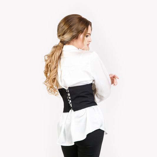 Corset cu aplicatii multicolore - negru