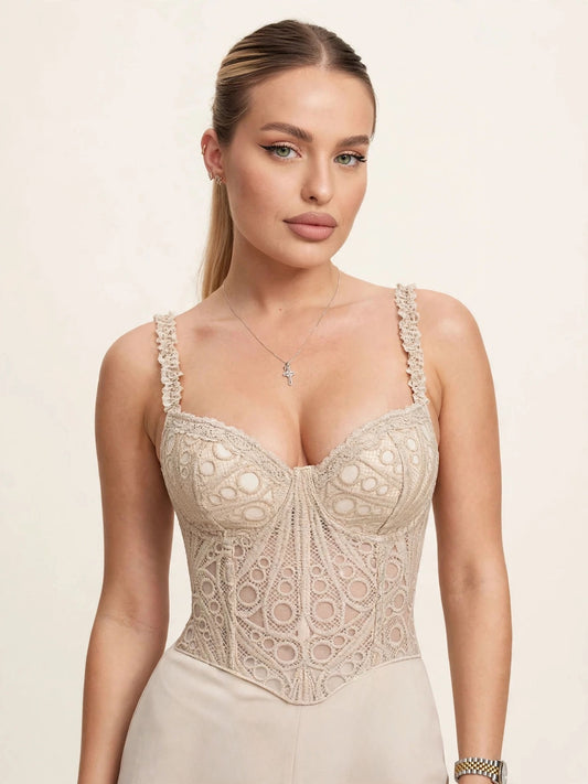 Corset cu bretele ajustabil - crem