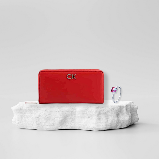 Set cadou – inel Gemstone Grace + portmoneu Calvin Klein