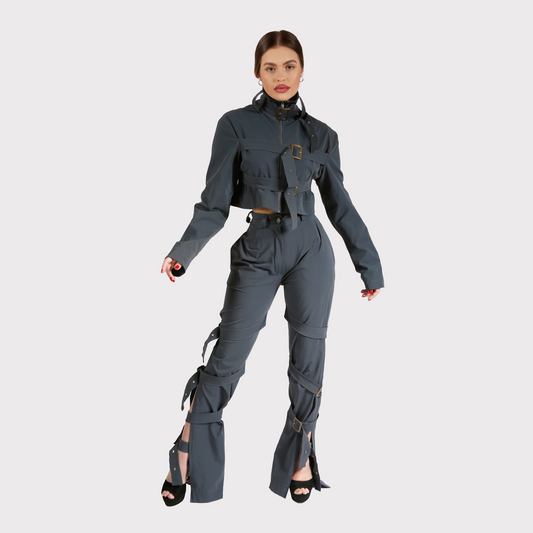 Compleu din 2 piese, geaca si pantaloni – gris