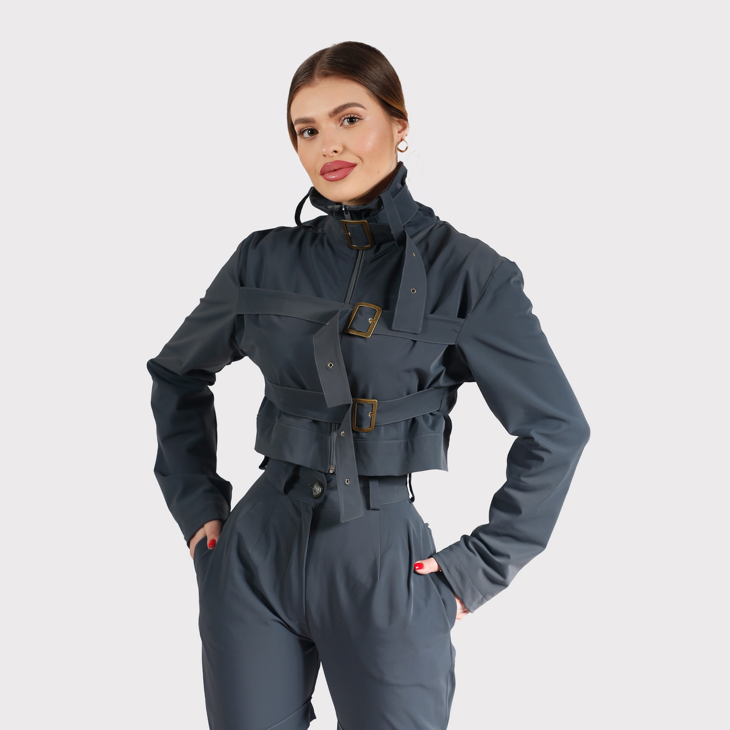 Compleu din 2 piese, geaca si pantaloni – gri