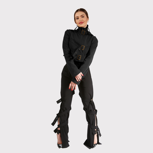 Compleu din 2 piese, geaca și pantaloni – negru