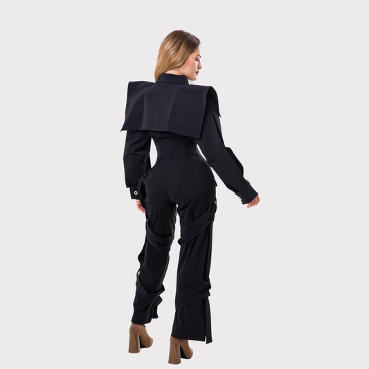 Compleu din 2 piese, geaca și pantaloni – negru