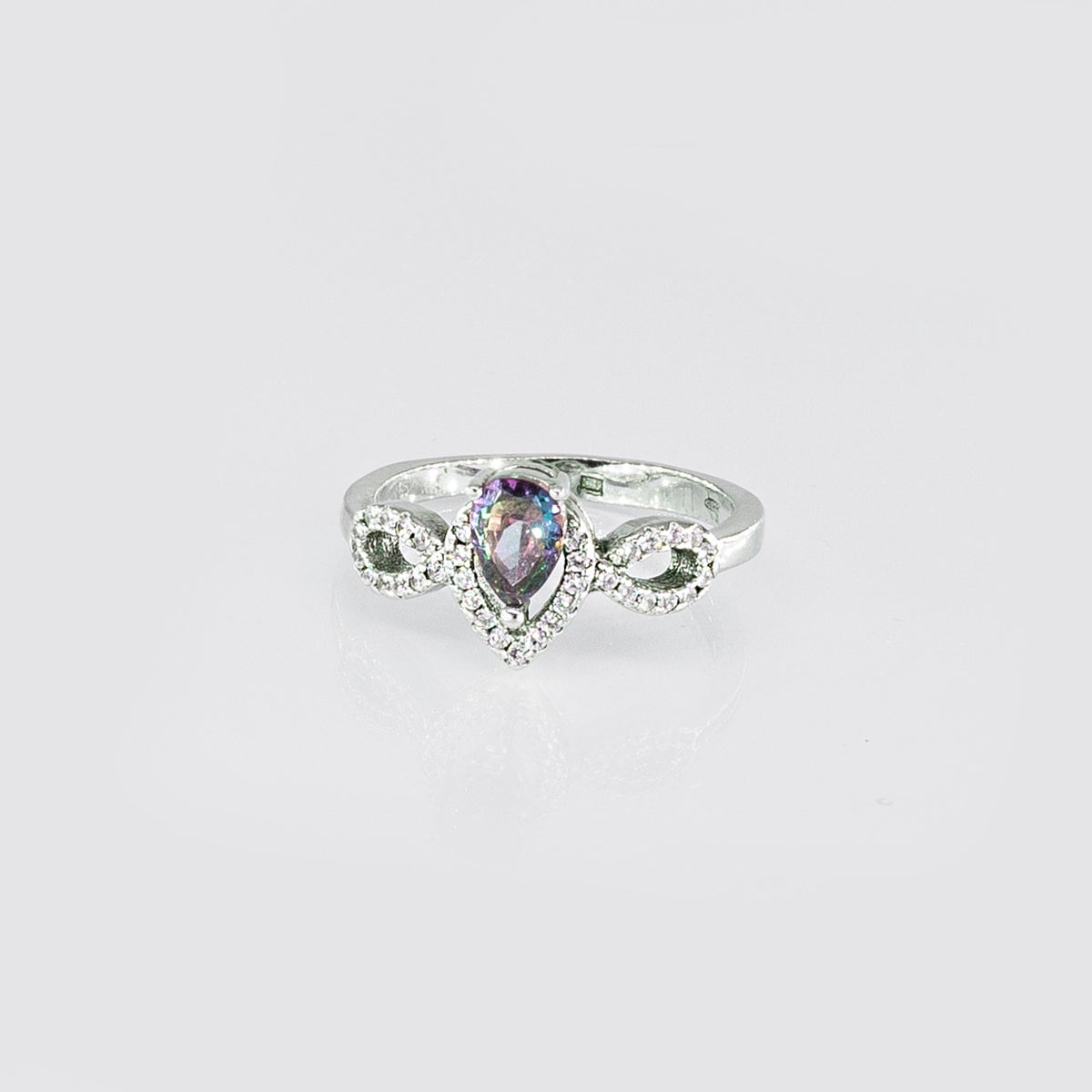 Inel din argint cu piatra multicolora - Nebula Crown