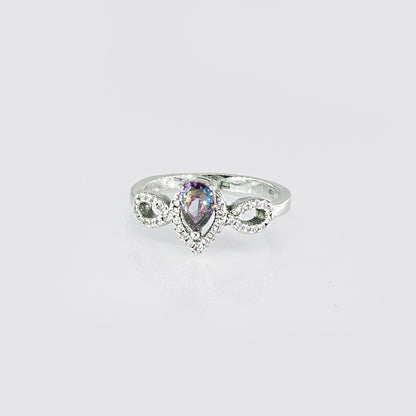 Inel din argint cu piatra multicolora - Nebula Crown