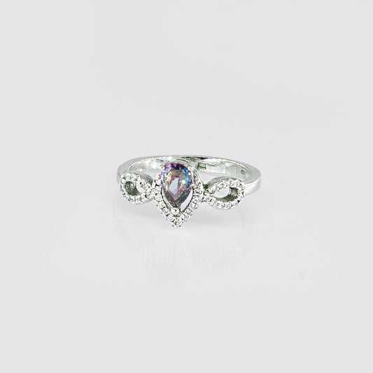 Inel din argint cu piatra multicolora - Nebula Crown