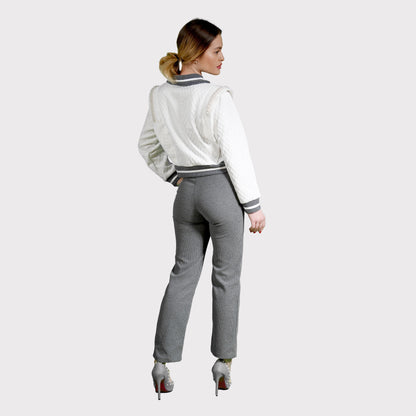 Compleu din 2 piese, bluză și pantaloni - gri