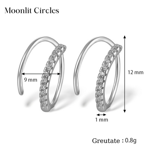 Cercei din argint circulari cu pietre - Moonlit Circles