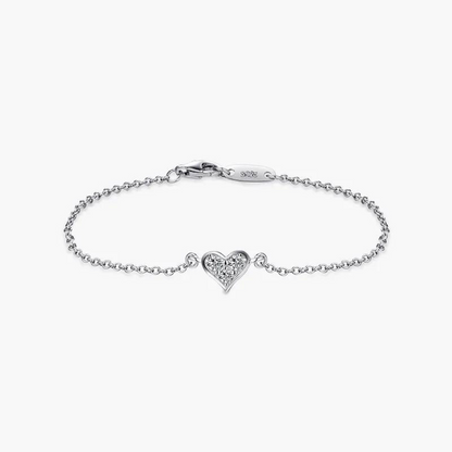 Bratara din argint în forma de inima - Petite Diamond Heart Silver Bracelet