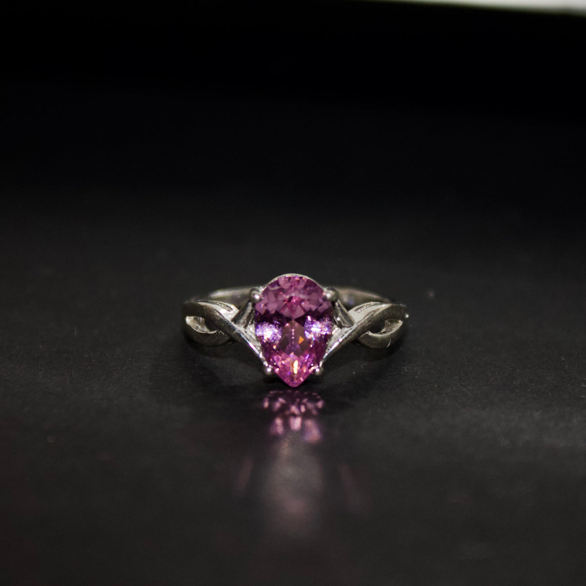 Inel din argint cu piatra roz - Pink Crown