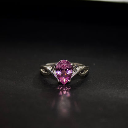 Inel din argint cu piatra roz - Pink Crown