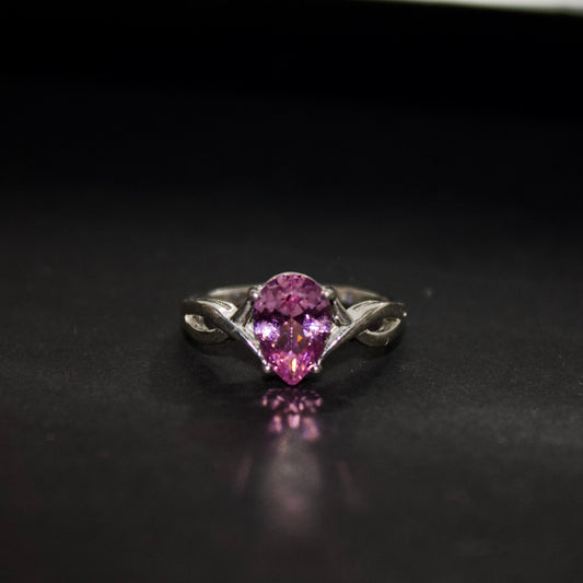 Inel din argint cu piatra roz - Pink Crown