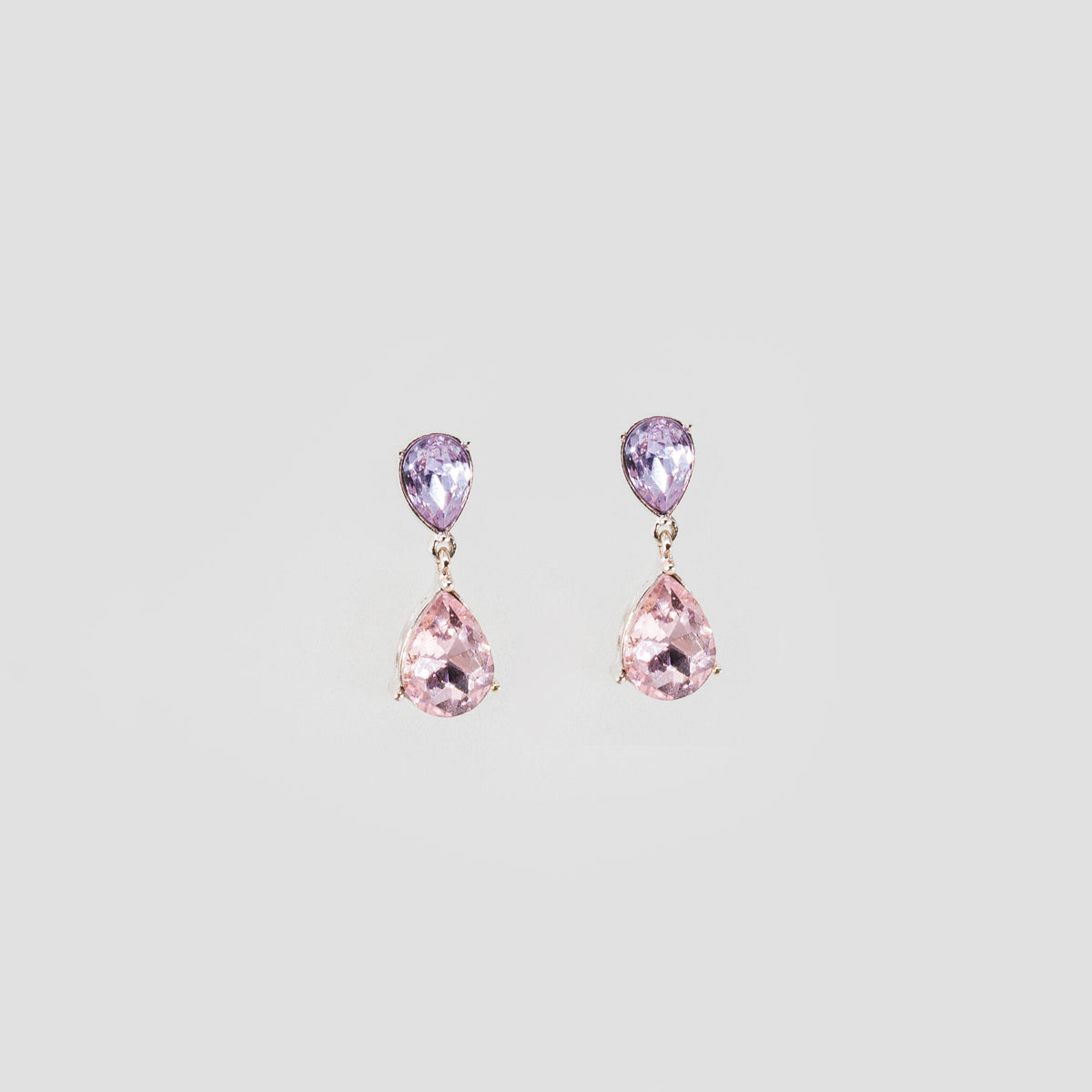 Cercei din argint cu pietre roz/mov - Purple Passion Drops