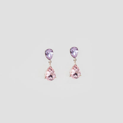Cercei din argint cu pietre roz/mov - Purple Passion Drops