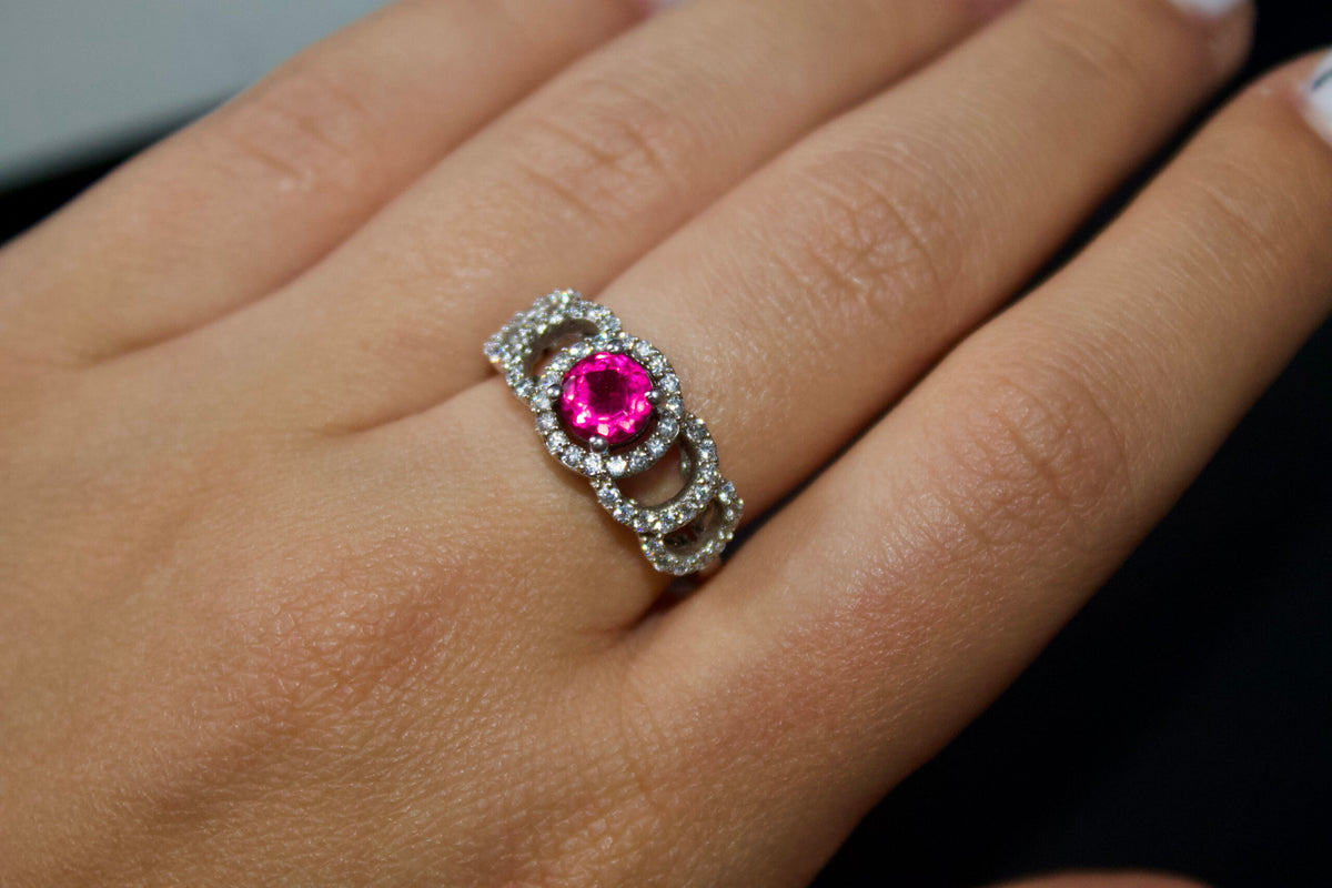 Inel din argint cu piatra roz - Rose Quartz