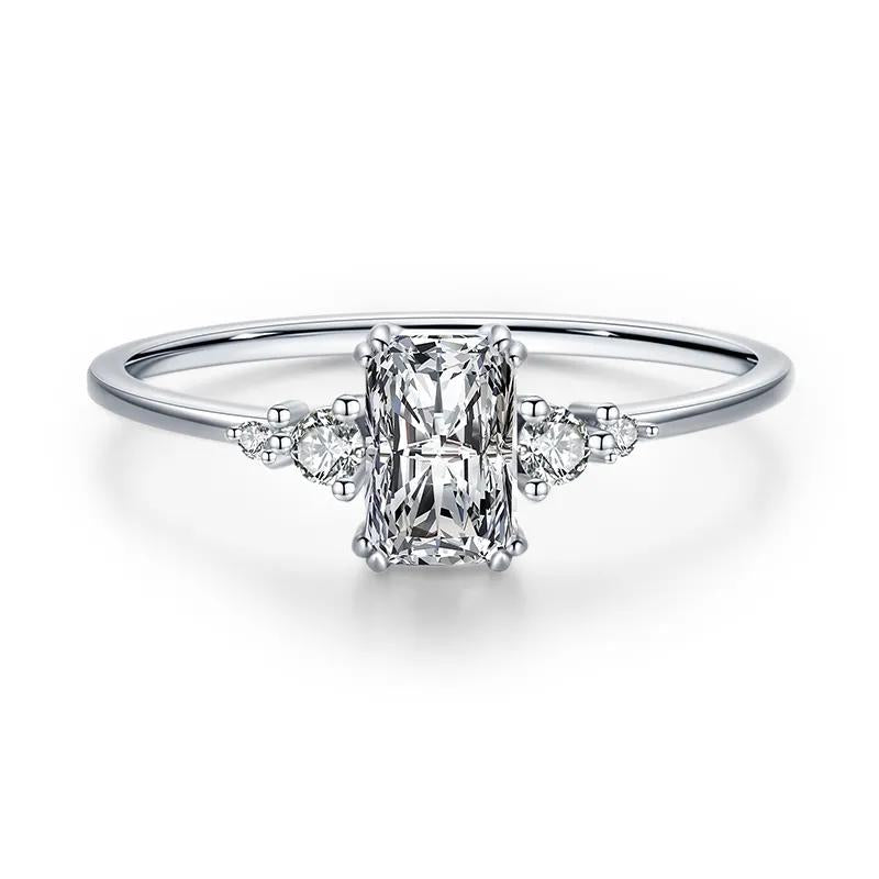 Inel din argint cu pietre - Square Sparkle