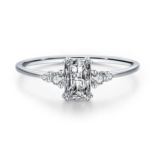 Inel din argint cu pietre - Square Sparkle