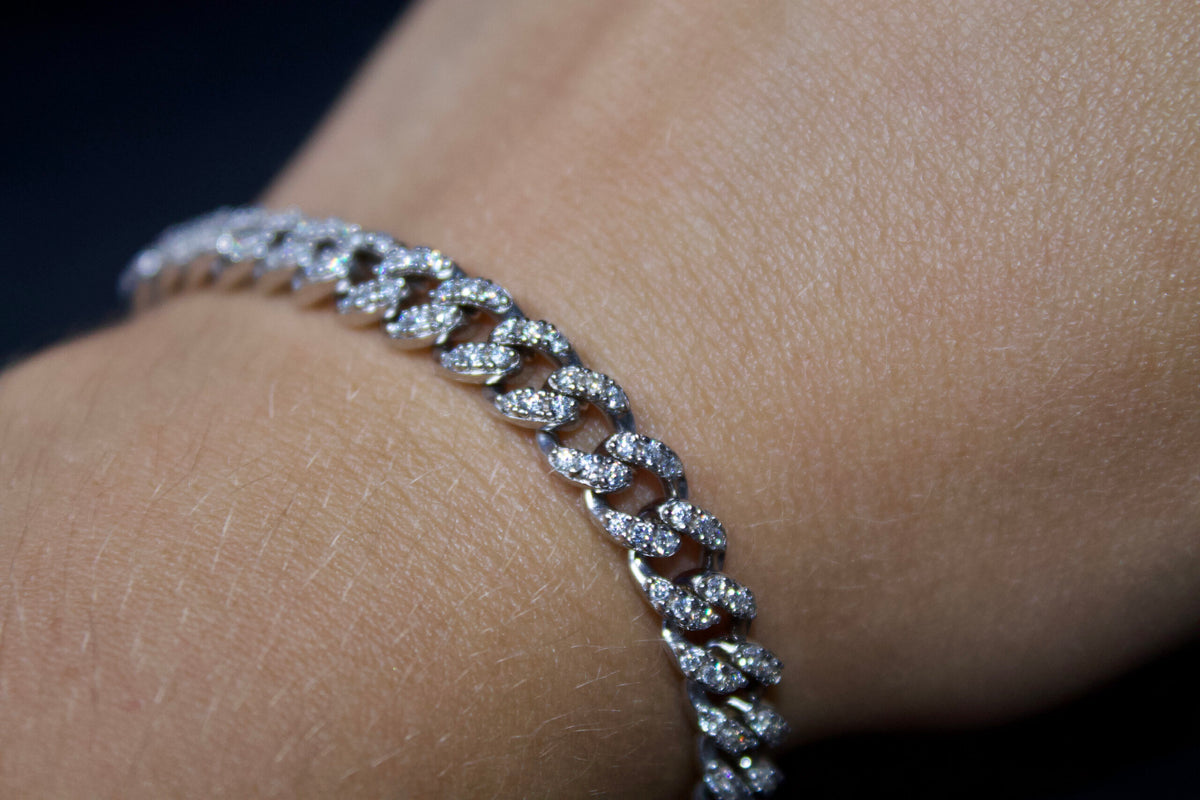 Bratara din argint cu diamante - Tennis Chain