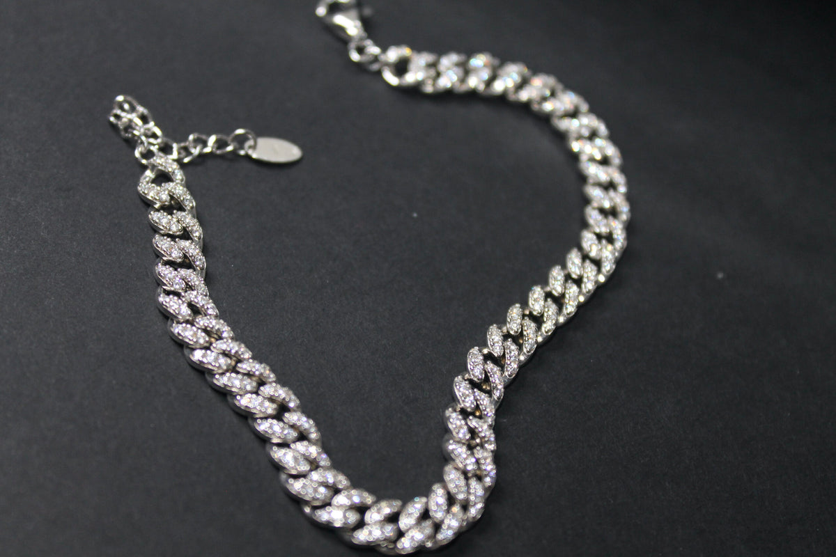 Bratara din argint cu diamante - Tennis Chain