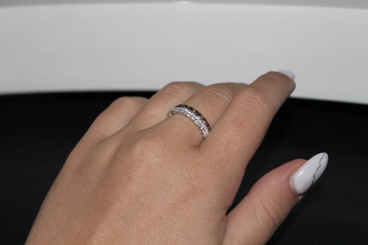 Inel din argint cu pietre - Tri-Silver Flex Ring
