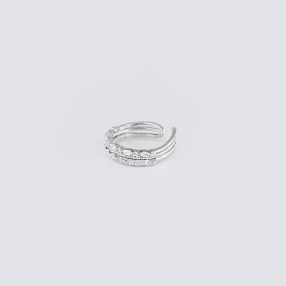 Inel din argint cu pietre - Tri-Silver Flex Ring